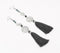 Silver-Toned Metal & Beads Tasseled Dangle Earrings