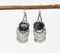 Silver-Toned Metal & Gemstone Dangle Earrings