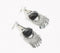 Silver-Toned Metal & Gemstone Dangle Earrings