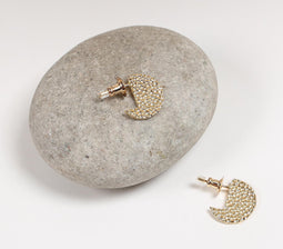 Silver-Toned Recycled Brass Stud Earrings