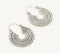 Silver-Toned Studded-Arcs Boho Hoop Earrings