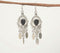 Silver-Toned Textured Botanical Dangle Earrings