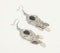 Silver-Toned Textured Botanical Dangle Earrings