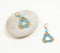 Sky Glass Beaded Triangular Drop Earrings