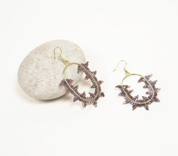 Spike Beaded Oblong earrings