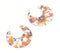 Splashy Retro Fabric Huggie Hoop Earrings