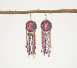 Statement Beaded Dangle Drop Earrings