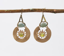 Statement Natural Stone Metallic Earrings