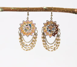 Statement Sequinned & Beaded Dangle Earrings