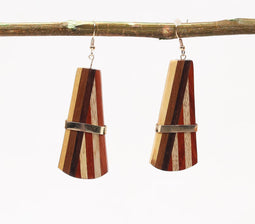 Striped Joint Wood Earrings