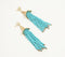Stone & Beaded-Tassels Drop Earrings