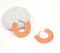 Tangerine Threaded Fan Hoop Earrings