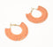 Tangerine Threaded Fan Hoop Earrings