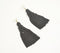 Tasseled Black Dangle Earrings