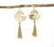 Tasseled Metallic Crescent Dangle Earrings