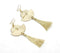 Tasseled Metallic Crescent Dangle Earrings