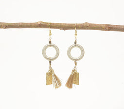 Tassled & Coiled Metallic Dangle Earrings
