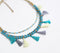 Teal Beaded & Tasseled Boho Necklace