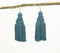 Teal Tasseled Dangle Earrings