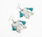 Teal Tasseled Hamsa Hand Charm Earrings
