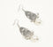 Textured Oxidised Silver Pearl Dangle Earrings