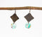 Textured Resin Discs Brass Dangle Earrings
