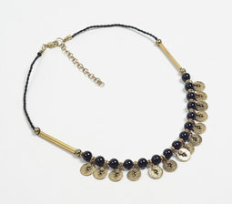 Tribal Beaded Coin Necklace