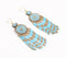 Turquoise Beaded Shoulder-Duster Earrings