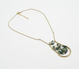 Turtle Resin & Brass Y-Neck Necklace