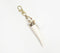 Tusk-Shaped Resin & Tasseled Gold-Toned Keychain
