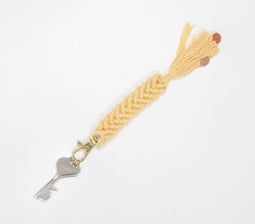 Woven Cotton Pastel Yellow Keychain