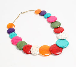Vintage Resin Bead Rainbow Necklace