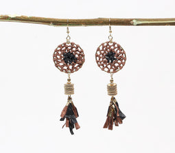 Webbed Raffia Dangle Earrings