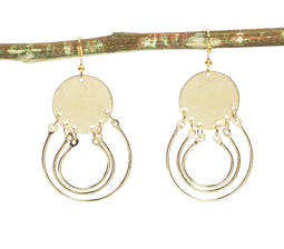 Whirly Brass & Iron Dangle Earrings