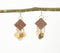 Wooden Block Cluster Dangle Earrings