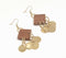 Wooden Block Cluster Dangle Earrings