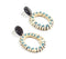 Woven Bamboo & Resin Dangle Earrings