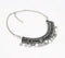 Woven Thread & Silver-Toned Iron Coins Tribal Bib Necklace