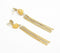 Yellow Stone & Brass Chain Drop Earrings