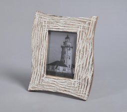 Abstract White Lines Wooden Photo Frame