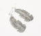 Antique Silver-Toned Brass Leaf Dangle Earrings