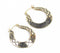 Antique Etched Brass Huggie Hoop Earrings