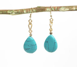 Aqua Drop Clay & Iron Earrings