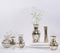 Assorted Silver-Toned Mercury Glass Vases (set of 6)