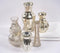 Assorted Silver-Toned Mercury Glass Vases (set of 6)
