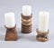 Assorted Natural Mango Wood Candle Holders (Set of 3)