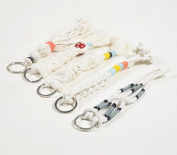 Assorted Macrame Bead Key Chains (set of 6)