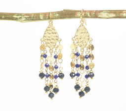 Beaded & Beaten Metallic Drop Earrings