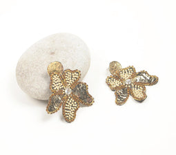 Beaded & Sequinned Orchid Earrings