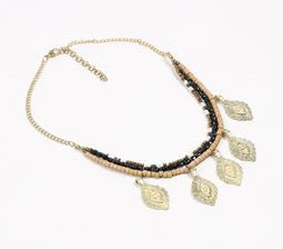 Beaded & Ethnic Charm Necklace